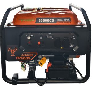 Generator pe benzină deschis 3 kW, monofazat, pornire electrică, cu mânere și roți